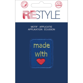 Restyle applicatie handmade blauw