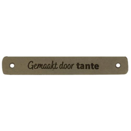 Leren Label gemaakt door tante 7x1 cm