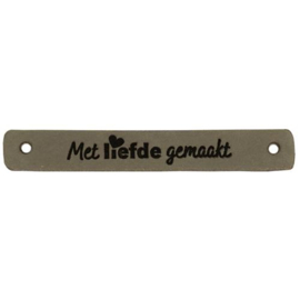 Leren Label met liefde gemaakt 7x1 cm