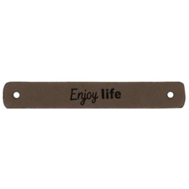 Leren Label enjoy life 7x1 cm