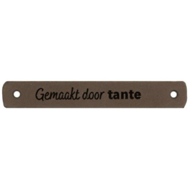 Leren Label gemaakt door tante 7x1 cm