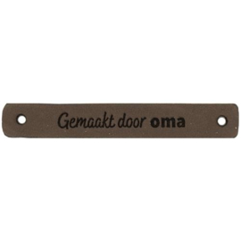 Leren Label gemaakt door oma 7x1 cm