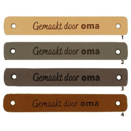 Leren Label gemaakt door oma 7x1 cm