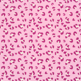 Swimwear jersey digitaal bedrukt panterprint fuchsia UPF50