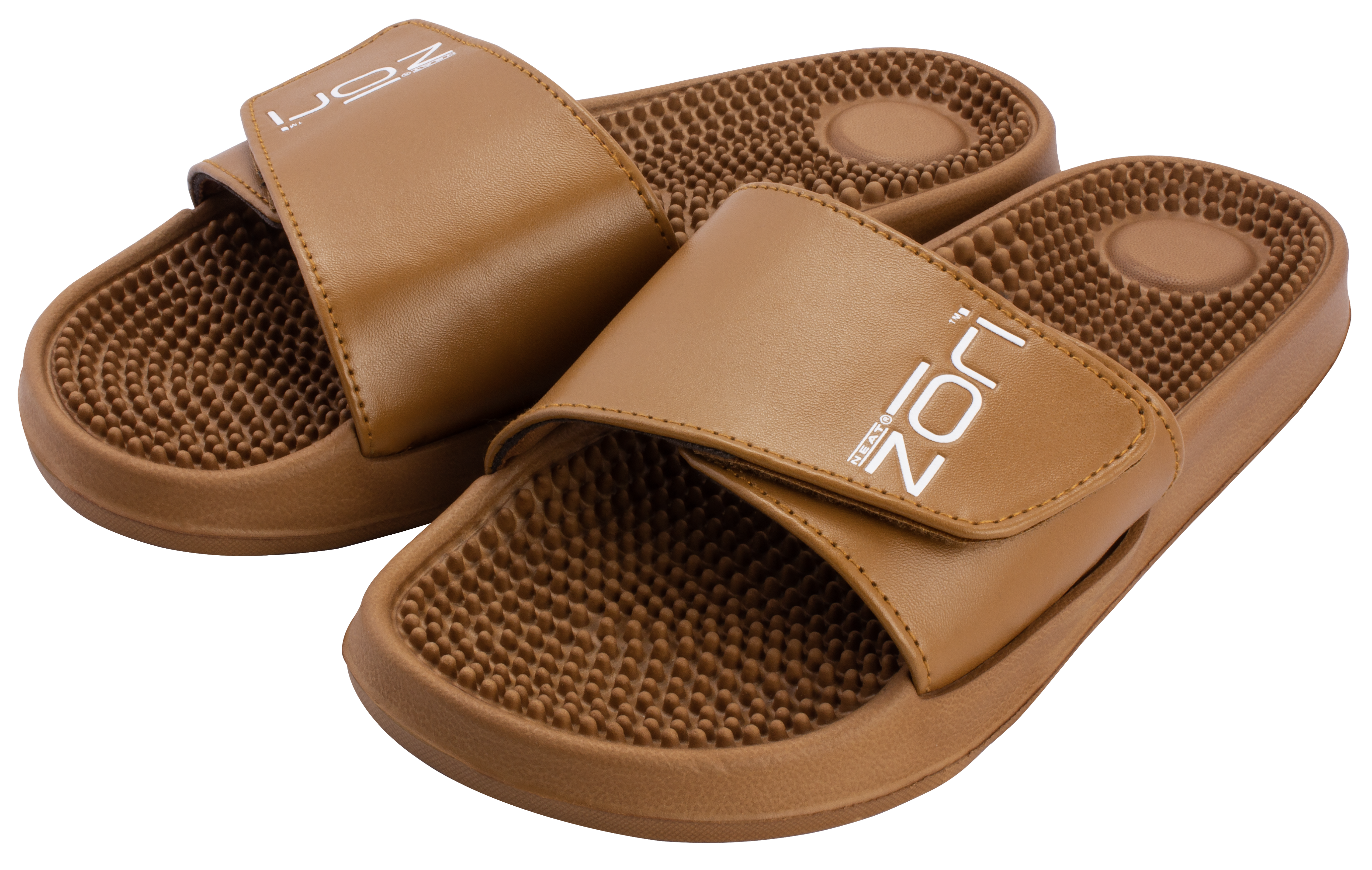 Neatfeat - Zori Slippers - Cognac - Massage Pump