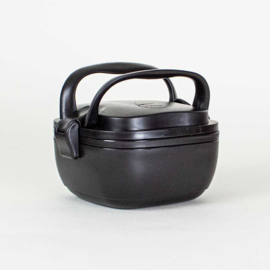 Multi-compartment reusable lunch box in Obsidian