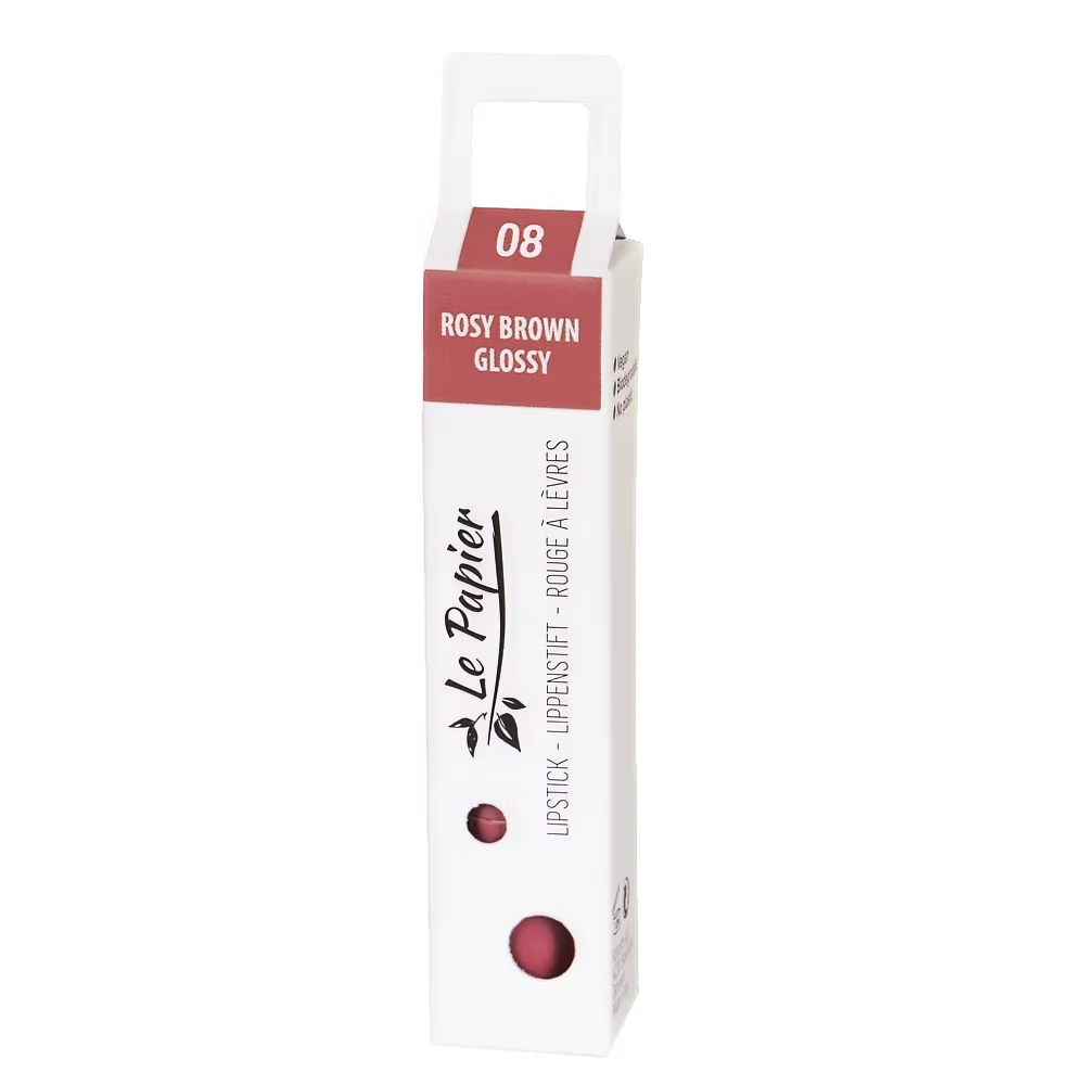 Le Papier Paper tube lipstick - ROSY BROWN 08 Glossy
