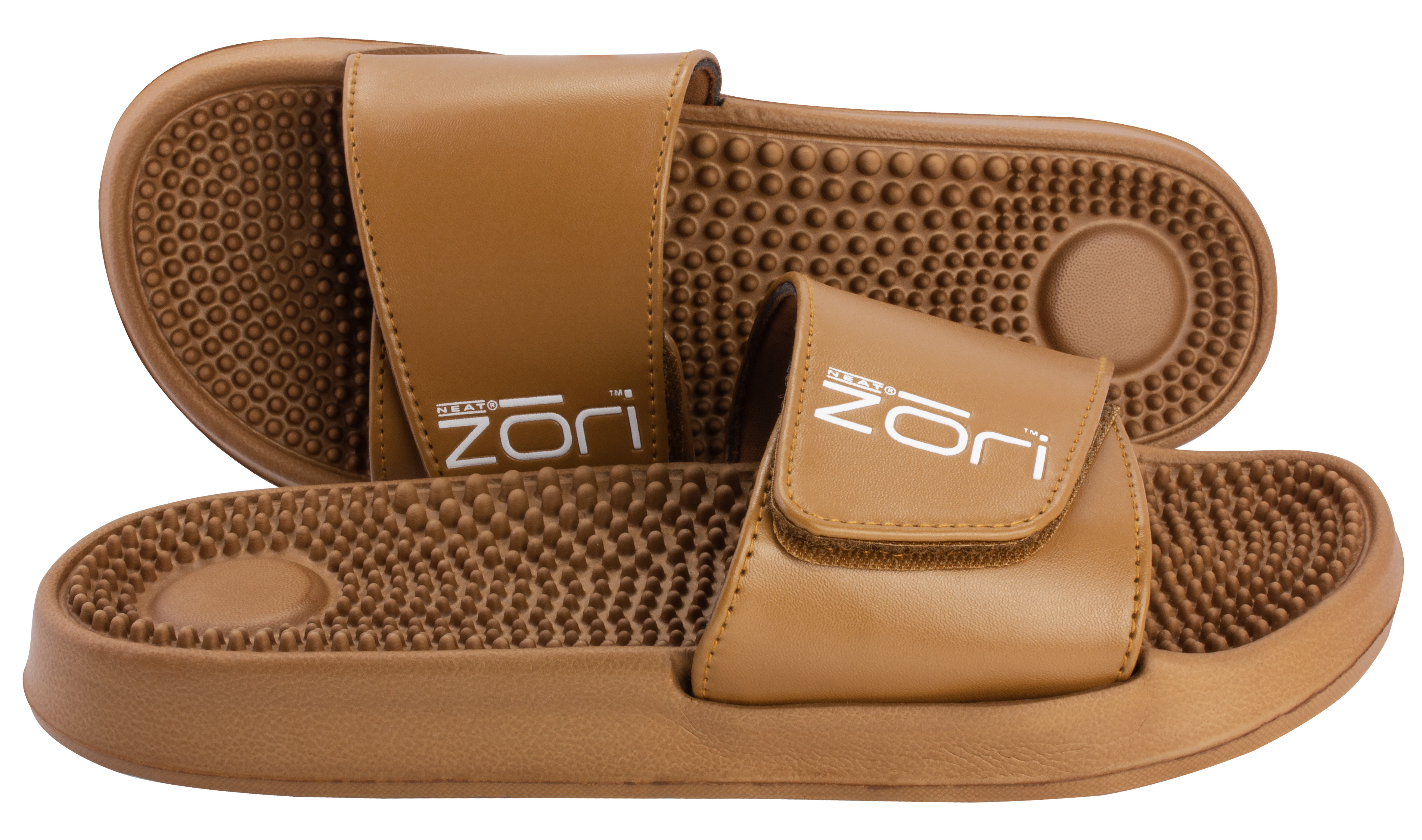 Neatfeat - Zori Slippers - Cognac - Massage Pump