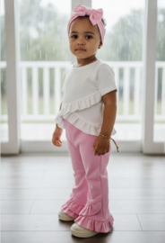 Baby meisjes 3 delige set met ruffles "Roze"