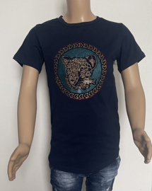 Jongens t-shirt | Shirt voor jongens Blauw met een leeuwen logo