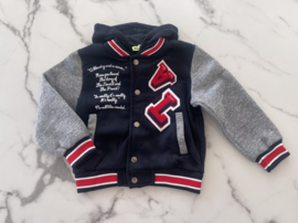 Jongens Baseball Jacket/Vest  "Donkerblauw/Grijs/Rood"