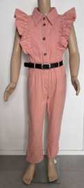 Meisjes Jumpsuit "Oud Roze" inclusief tasje en riem