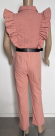 Meisjes Jumpsuit "Oud Roze" inclusief tasje en riem