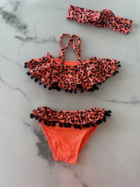 Meisjes bikini met haarbandje "Koraal"