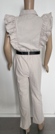 Meisjes Jumpsuit "Beige" inclusief tasje en riem