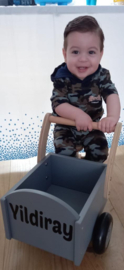 Baby jongens set 2 delig "Armyblue" bestaande uit een t-shirt met capuchon en een broek