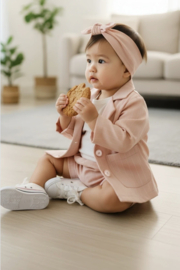 Baby meisjes 3-delige set roze gestreept