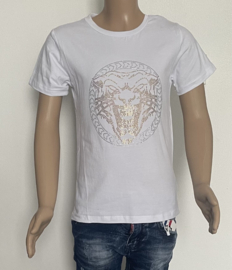 Jongens t-shirt | Shirt voor jongens Wit met leeuwen logo