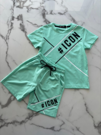 Jongens 2 delig sportief setje | Trainingsset Mint groen "Icon"