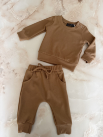 Baby jongens 2 delige geripde set "Camel"