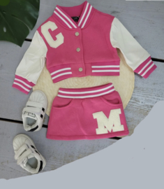 Baby meisjes  2 delig bomber setje "Roze"