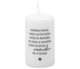 Kaars met gedicht 'Liefste vriendin die er bestaat'