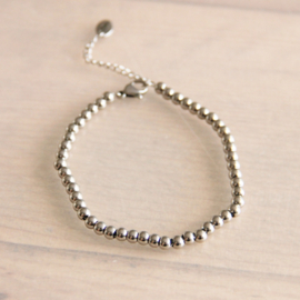 Stalen kralen armband – zilver