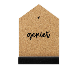 Zoedt huisje kurk met tekst Geniet - 11cm