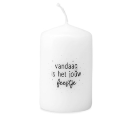 Mini kaarsje met tekst Vandaag is het jouw feestje