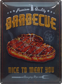 BARBECUE - Metalen wandbord in Reliëf 30 x 40 cm