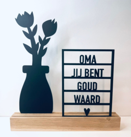 Oma jij bent goud waard + Bloempot 3 (Kant en klaar)