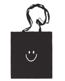 Katoenen tas | Smiley| Zwart