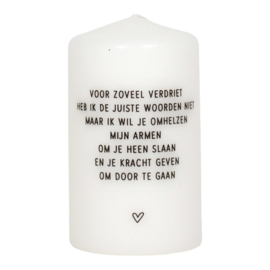 Zoedt Kaars met gedicht 'Voor zoveel verdriet..'