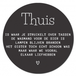 Muurcirkel - Thuis is waar Ø 30 cm