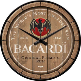 Bacardi - Wood Barrel Logo.Wandklok 31 cm