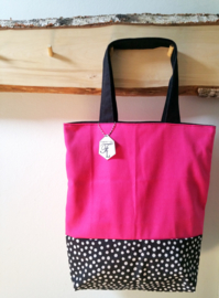 The Bag Pink06 black dots