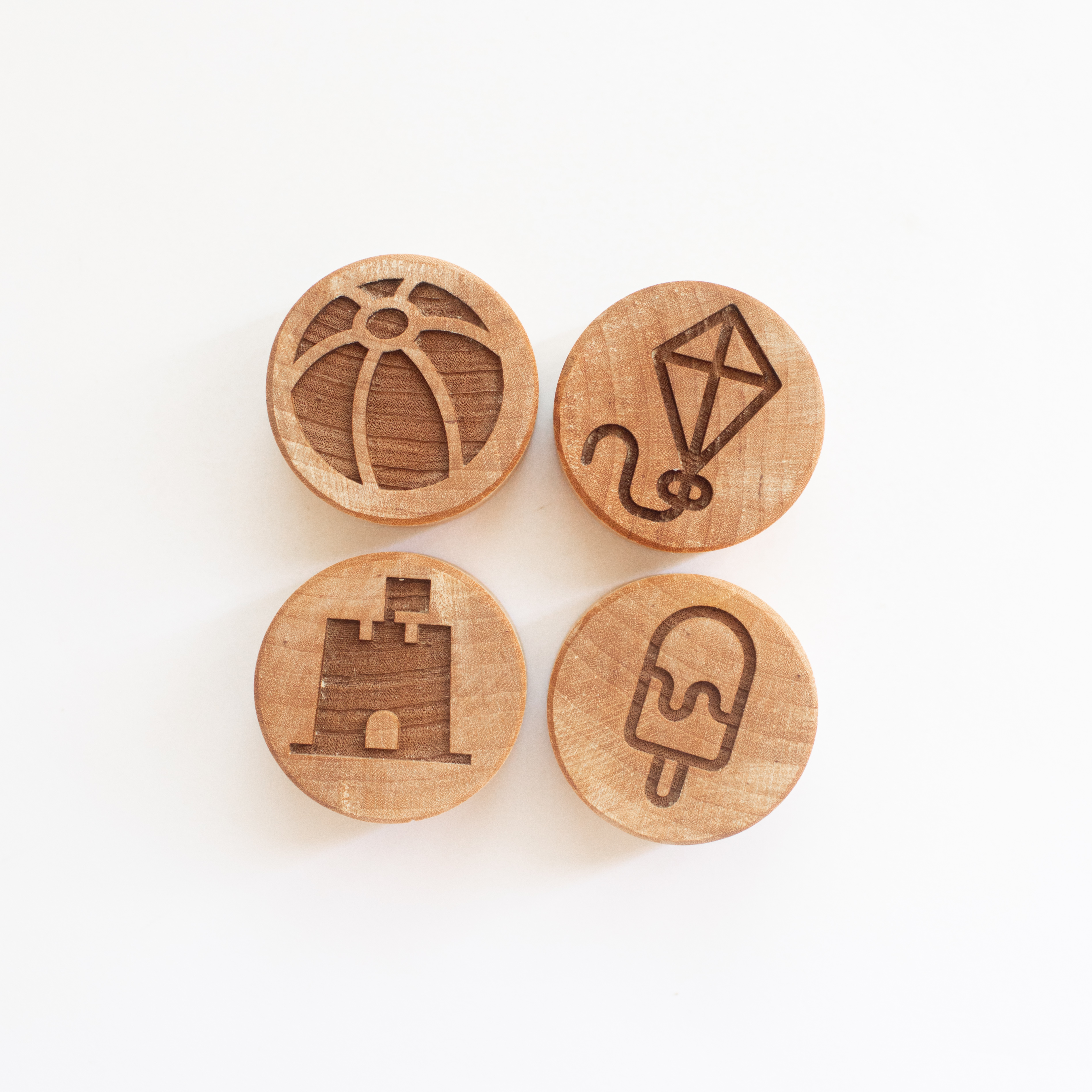 Houten stempelset - Het strand