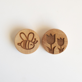 Houten stempelset - De lente