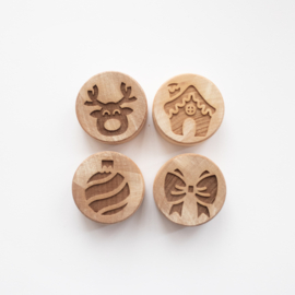 Houten stempelset - Kerstmis