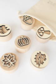 Houten stempelset - De herfst -