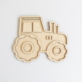 Houten speeltray - Tractor  -
