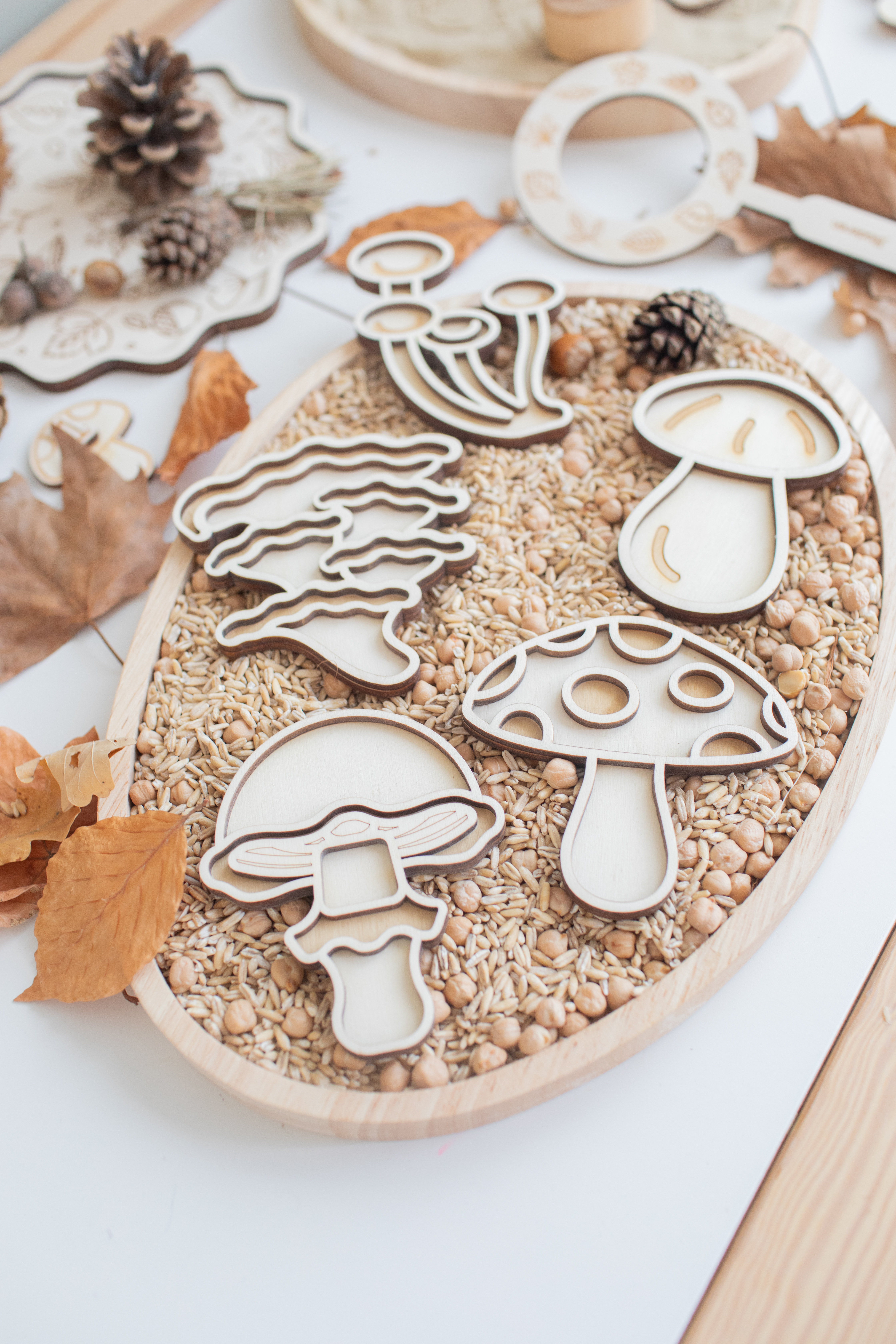 Speeltray miniset - Paddestoelen