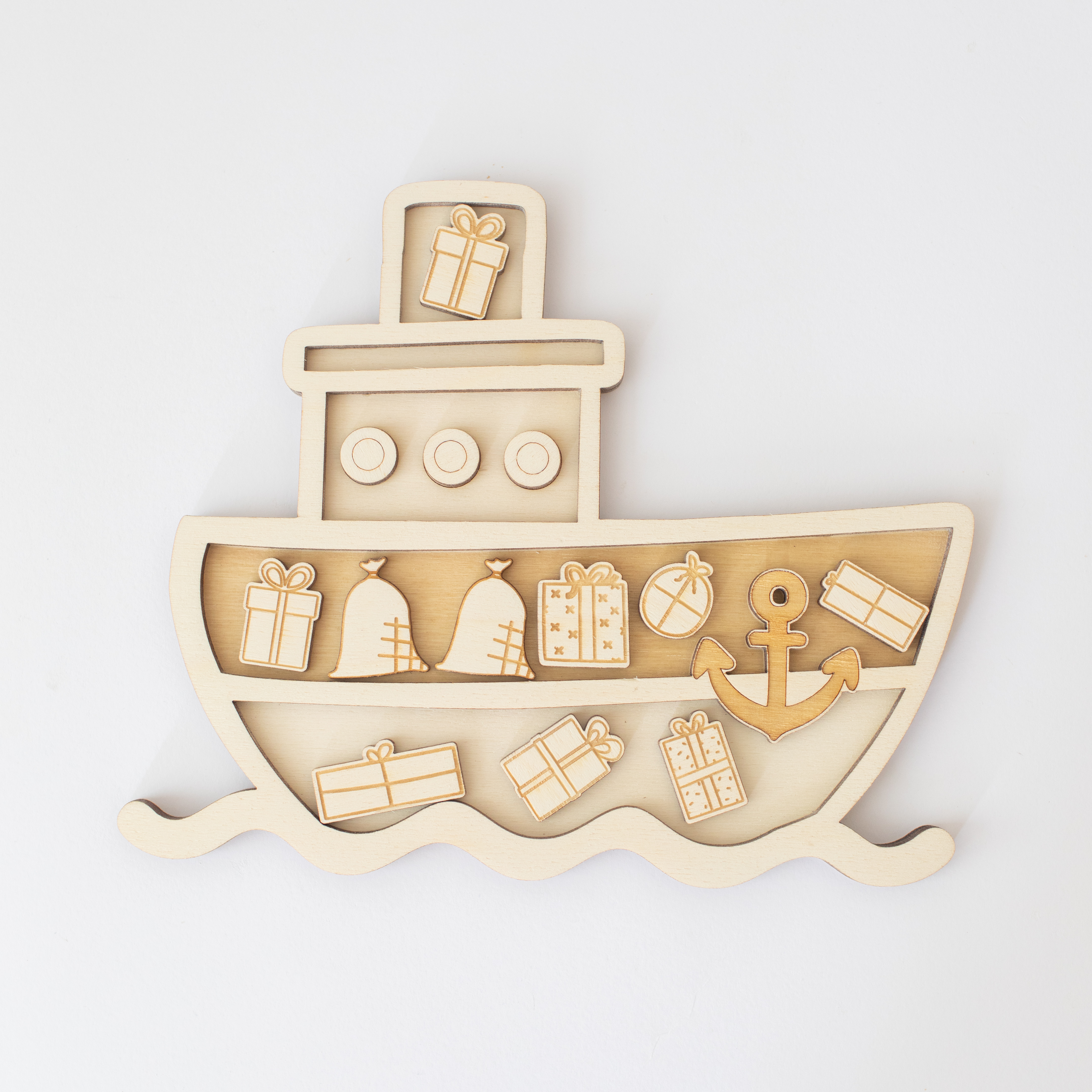 Houten speeltray - De Pakjesboot