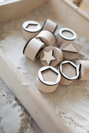 Houten stempelset - Geometrische vormen -