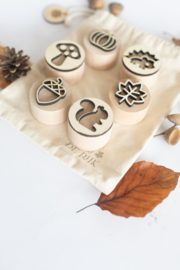 Houten stempelset - De herfst -