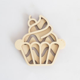 Houten zeefje - Cupcake