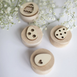 Houten stempelset - Paaseitjes -
