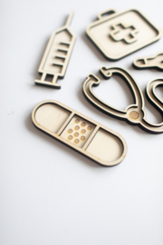 Houten minispeeltrayset -Ziek zijn -