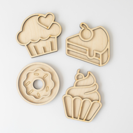 Speeltray miniset - Zoete gebakjes -