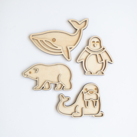 Houten minispeeltrayset - Pooldieren